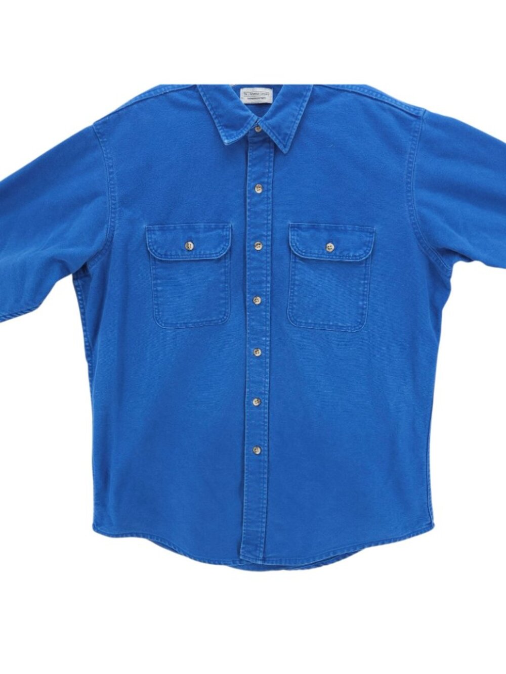 J PETERMAN Blue Chamois Shirt Thick Fabric Size Estimated LARGE - Picture 2 of 8